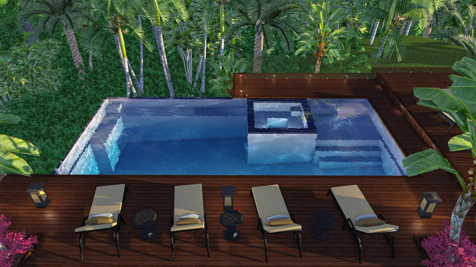 The Exquisite freeform fiberglass swimming pool